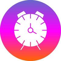 Alarm Clock Glyph Gradient Circle Icon vector