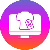 Online Shopping Glyph Gradient Circle Icon vector
