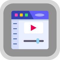 Video player Flat Round Corner Icon vector