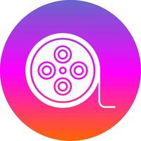 Film Reel Glyph Gradient Circle Icon vector