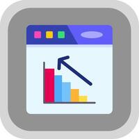 Bar chart Flat Round Corner Icon vector