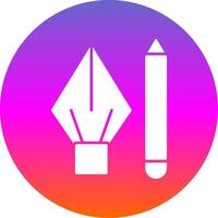 Pencil Glyph Gradient Circle Icon vector