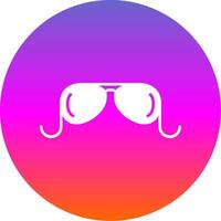 Old Glasses Glyph Gradient Circle Icon vector