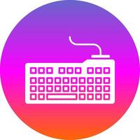 teclado glifo degradado circulo icono vector