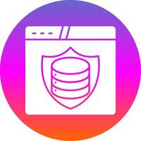 Data Protection Glyph Gradient Circle Icon vector