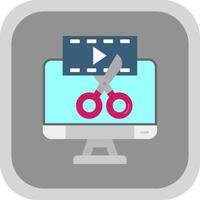 Video editor Flat Round Corner Icon vector