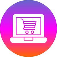 Online Shop Glyph Gradient Circle Icon vector