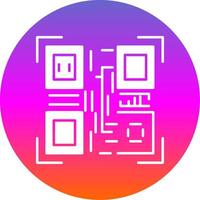 Qr Code Glyph Gradient Circle Icon vector