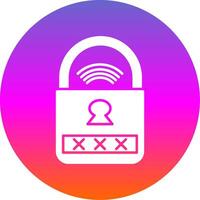 Smart Lock Glyph Gradient Circle Icon vector