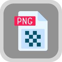 Png file format Flat Round Corner Icon vector