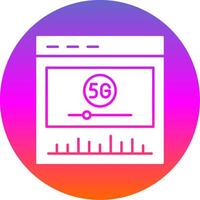 Video Player Glyph Gradient Circle Icon vector