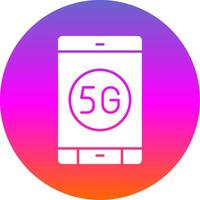 5g Glyph Gradient Circle Icon vector