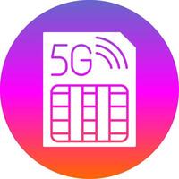 Sim Card Glyph Gradient Circle Icon vector