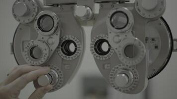 Phoropter eye check, eye test, eye check, Phoropter eye test in optical store video