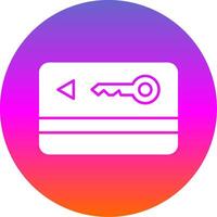 Key Card Glyph Gradient Circle Icon vector