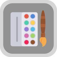 Watercolors Flat Round Corner Icon vector