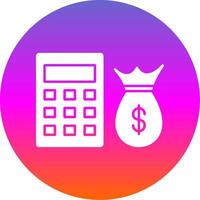 contabilidad glifo degradado circulo icono vector