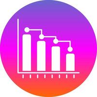 Bar Graph Glyph Gradient Circle Icon vector