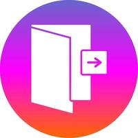 Logout Glyph Gradient Circle Icon vector