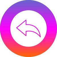Previous Glyph Gradient Circle Icon vector