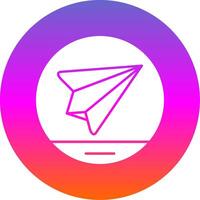 Paper Plane Glyph Gradient Circle Icon vector