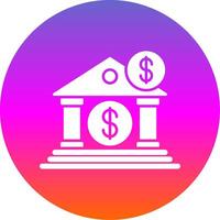 Bank Glyph Gradient Circle Icon vector