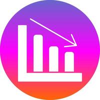 Line chart Glyph Gradient Circle Icon vector