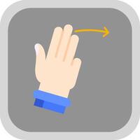 Three Fingers Right Flat Round Corner Icon vector