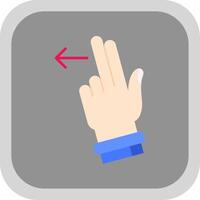 Two Fingers Left Flat Round Corner Icon vector