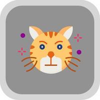 Embarrassed Flat Round Corner Icon vector
