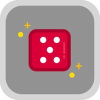 Dice five Flat Round Corner Icon vector