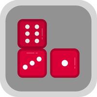 Dices Flat Round Corner Icon vector