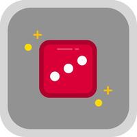 Dice three Flat Round Corner Icon vector