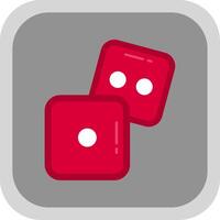 Dice Flat Round Corner Icon vector