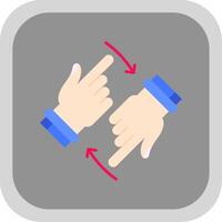 Rotate Two Hands Flat Round Corner Icon vector