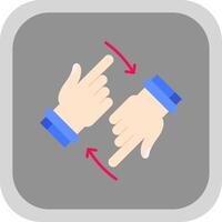 Rotate Two Hands Flat Round Corner Icon vector