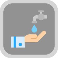 Wudu Flat Round Corner Icon vector