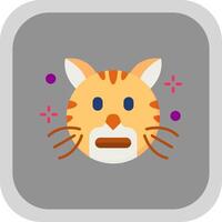 Shocked Flat Round Corner Icon vector