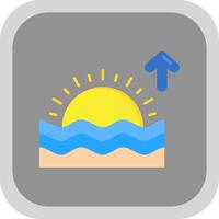 Sunrise Flat Round Corner Icon vector