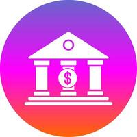 Bank Glyph Gradient Circle Icon vector