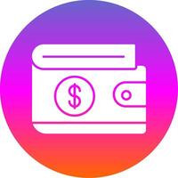 Wallet Glyph Gradient Circle Icon vector