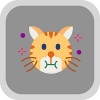 Sickness Flat Round Corner Icon vector