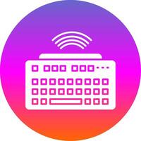 Wireless Keyboard Glyph Gradient Circle Icon vector