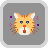 Surprised Flat Round Corner Icon vector