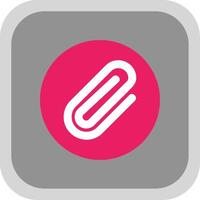 Paperclip 1 Flat Round Corner Icon vector