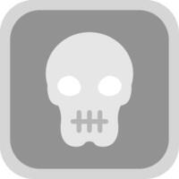 Skull Flat Round Corner Icon vector