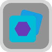 Polygon frame Flat Round Corner Icon vector