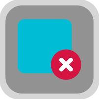 Delete square Flat Round Corner Icon vector