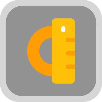 Ruler Flat Round Corner Icon vector