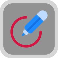 Pencil circle Flat Round Corner Icon vector